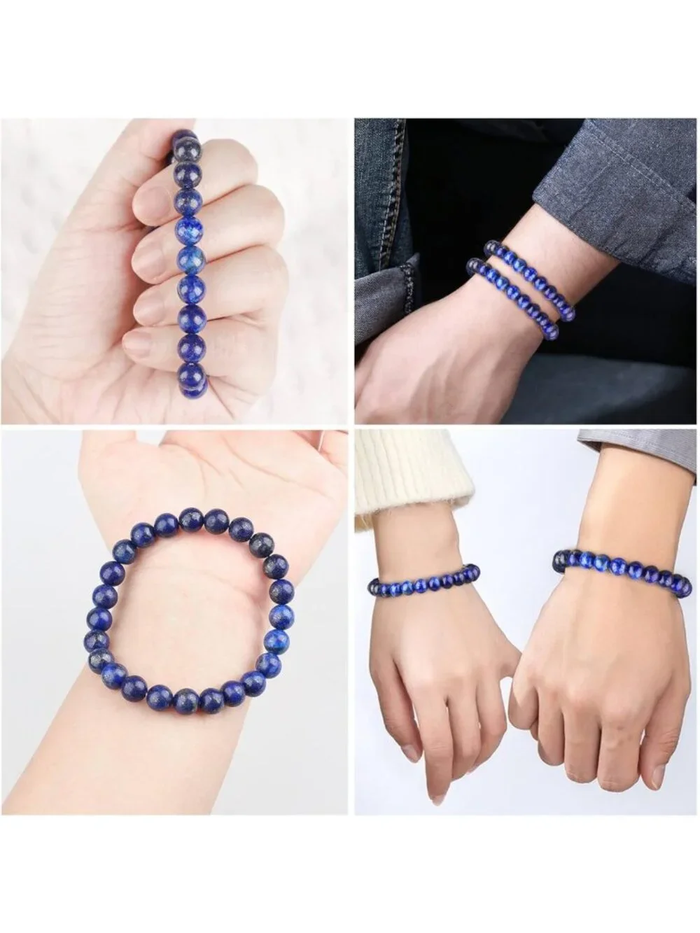 Handmade Lapis Lazuli Bracelet | Chakra Gemstone Beaded Jewelry for Good Luck
